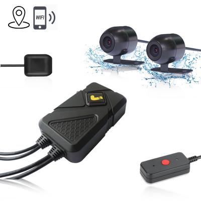 China IOS/Android Dual Lens Dash Cam GPS WIFI View VCR AHD 1080p Waterproof 140 Degree Angle Motorcycle Dvr Camera for sale