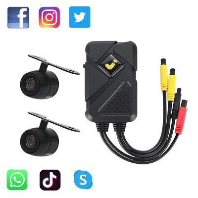 China Waterproof IOS/Android Motorcycle Camera WIFI GPS Free APP Share Video 1080p 2 Channel Black Box For Motorbike AYS-002 for sale