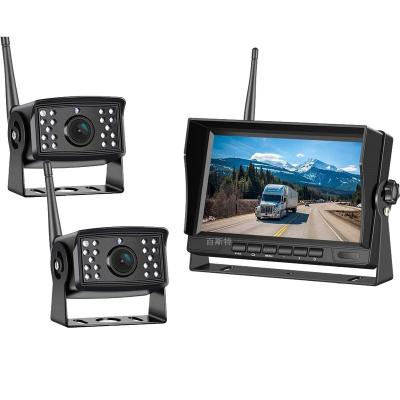 China 2 CHANNEL TRUCK MONITOR CAMERA WIRELESS KIT remote control WITH DVR RECORDING FUNCTION BD-7791K-2 for sale