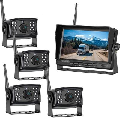 China Wireless Remote Control DVR System 4 Channel Mobile Camera Monitor Indoor 7 Inch For Big Truck CCTV for sale