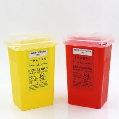 China Disposable Hospital Disposable Medical Needle Plastic Sharp Box 1QT Sharp Container for sale