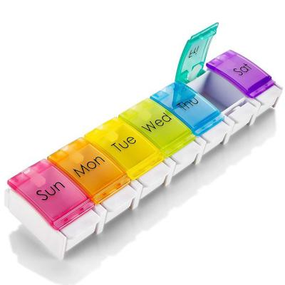 China Colorful Portable Weekly Pill Organizer, Travel Day 7 Am P.M. Fashion Pill Box Case with Unique Open Design for Pill Medicine Use for 7 DAYS for sale