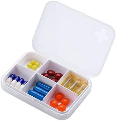 China 6 Weekly Medicine Compartments Travel Box Portable Plastic Vitamin AM P.M. Pill Container 6 Days 7 DAYS for sale