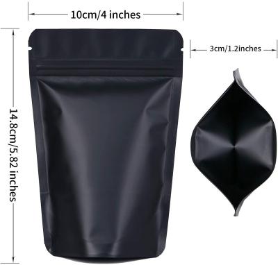 China 3.5g 7g 1oz Custom Printed Matte Black Plastic Bags Heat Seal Zip Lock Smell Proof Candy Gummies Mylar Moisture Proof Bags for sale