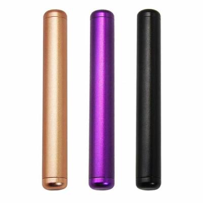 China Custom ALUMINUM Airtight Metal Smell Logo Tube Aluminum Square Smoke Proof 110mm Tube With Child Proof Lids for sale