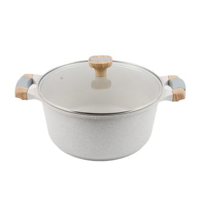 China Maifan Household Sustainable Stone Pot Set Pot Flat Nonstick Frying Pan Three-Piece Soup Pan Set for sale