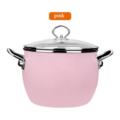 China Household Viable Binaural Kitchen Nonstick Enamel Soup Pot Soup Auxiliary for sale