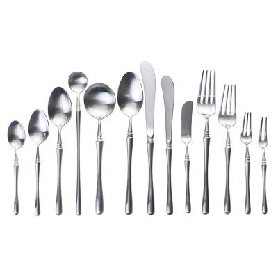 China Sustainable Cutlery Knife 304 Stainless Steel Spoon Knife Set Silver Eating Utensil Silverware Set for sale