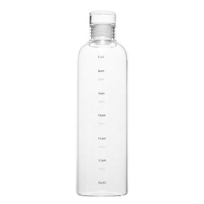 China Viable outdoor water bottle portable water bottle with time scale glass bottle suitable for men and women for sale