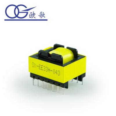 China Low loss China manufacture electronic ee33 power transformer 7+7 horizontal for sale