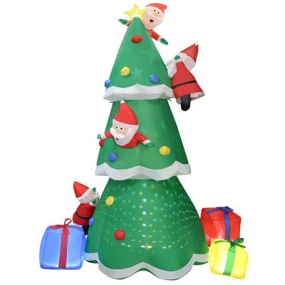 China Outdoor Christmas Tree Model With LED Lights 8FT Garden Outdoor Inflatable Christmas Decoration for sale