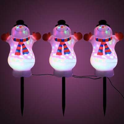 China Christmas Light Christmas Decor Light Up 3 IN 1 Outdoor RGB Lighting Snowman Pathway Light for sale