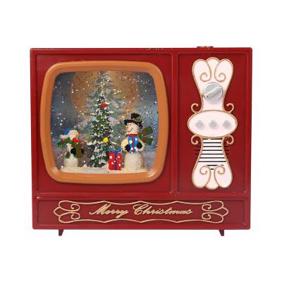 China Music+Projection+Timer Christmas Ornament Christmas Television Shaped Function Santa Claus Moose Elks Timer Snowball Water Globe Music Balls Projection for sale