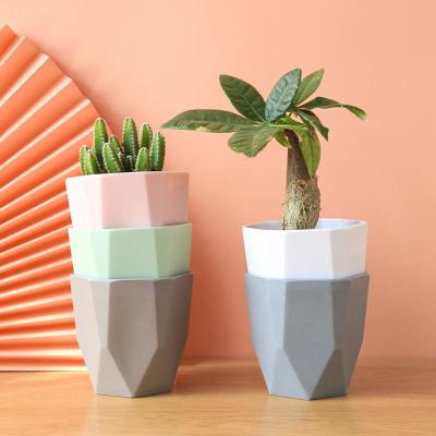 China Diamond Plant Pot Colorful Plastic Planters Flower Pots Indoor Home Nursery Desktop Decoration Small Bump-Resistant Plastic Flower Pots for sale