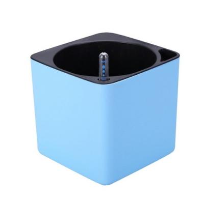 China Durable Material Plastic Self Planter Square Planter Modern Decorative Watering Pot For All House Plants Flowers Herbs With Water Level Indicator for sale