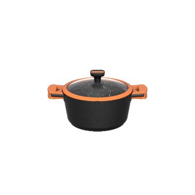 China BESCO OEM Sustainable Nature Series Cast Aluminum Pot Kitchen Cook Nonstick Silicone Casserole Cooking Handle for sale