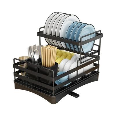 China Sustainable 2 Tier Sink Cart Organizer With Drain Pan Tray, Metal Sponge Soap Brush Holder For Kitchen C for sale