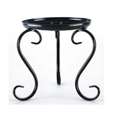 China Modern Small Plant Stand Indoor Floor Flower Pot Rack Stand / Round Iron Potted Plant Stands Pack of 2 for sale