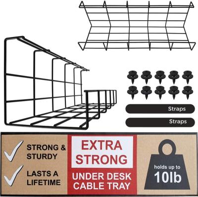 China Viable under desk cable management tray - under desk cable organizer for wire management. Super sturdy desktop cable tray for sale