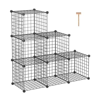 China Viable Metal Wire Storage Cubes,Metal Grids Book Shelving Modular 6 Units Cubes Cabinet Organizer For Home,Office.kitchen for sale