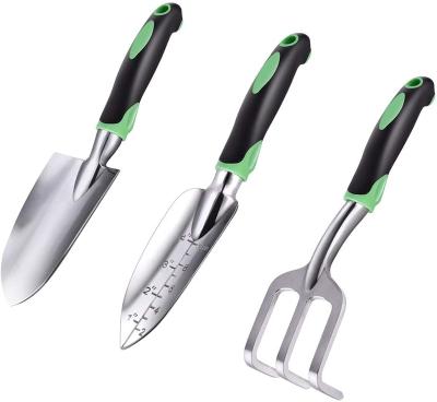 China Eco-Friendly Garden Tool Kit, 3 Pack Garden Hand Shovels Aluminum Alloy Garden Trowels with Ergonomic Rubberized Non-Slip Handle for sale