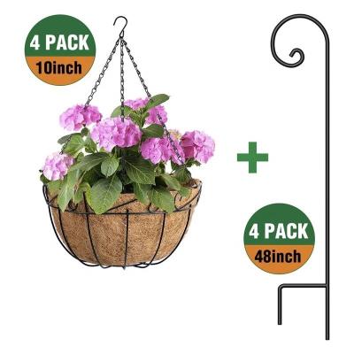 China 4 Pack Eco-Friendly Metal Planter Hanging Basket 10