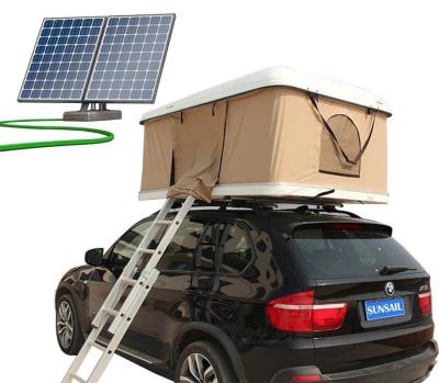 China Canvas auto dak top tent met zonnepaneel energie aanpasbare opties Te koop