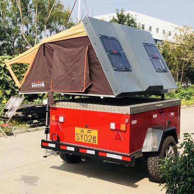 China Aluminiumbodem zonnedak glasvezel hard dak tent met glazen dak netto gewicht 40 kg Te koop