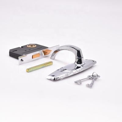 China Door China Made High Quality Silver Surface Sliding Door Lock With Silver Handle for sale