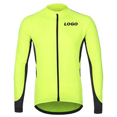 China Custom Men's Long Sleeve Tank Top Cycling Clothing Green Color Breathable Cycling Clothing Windproof Bike Shirt Pro for sale