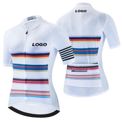 China OEM Breathable Custom Womens Cycling Jersey Reflective Short Sleeve Cycling Wear With Pocket Back Bike Cycling Shirts Tops Breathable Bicycle for sale