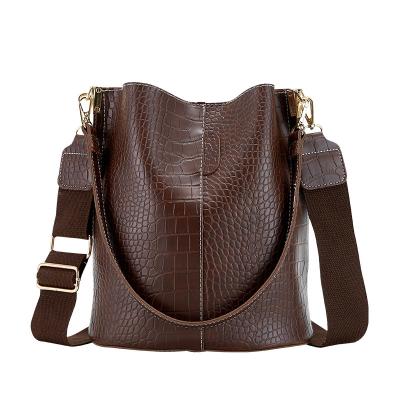 China Wholesale Alligator Pattern Others Hobo Stone Leather Casual Bag Women Bucket Bags Women Shoulder Bag for sale