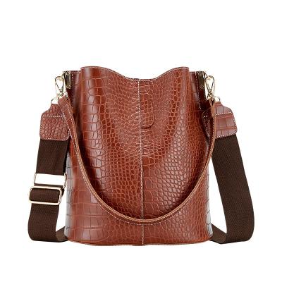 China Wholesale 2022 Other Alligator Stone Pattern Retro Bum Bag Bucket Bag Pu Leather Casual Women Cross - Body Bag for sale