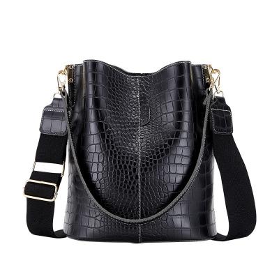 China Other 2022 Fashion Style New Alligator Pattern Pu Leather Casual Bucket Cross - Body Bag Shoulder Bag Handbag for sale