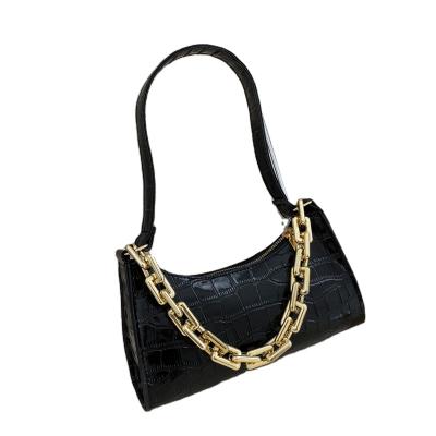 China Wholesale Chain Bag Women's Shoulder Solid Color Pattern 2022 Fashion Alligator Handbags Handbag for sale