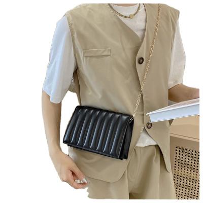 China 2022 New Fashion High Quality Solid Color PU Leather Wallet On The Shoulder Bag Chain Cross - Body Bag Women for sale