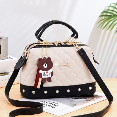 China 2022 Wholesale Fashion Casual Cute Stitched Bear Women's Tote Bags Ladies Hand Bags No Cross - Body Bag for sale