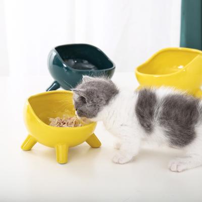 China Cervical Cat Bowl Dog Rice Snacks Water Bowl Pet Products Ceramic Protective Spike Viable Anti-rolling Home Pet Shop for sale