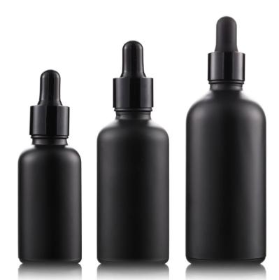 China Wholesale Personal Care 30Ml Black Color Glass Essential Oil Bottle With Dropper for sale