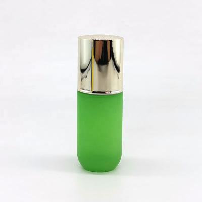 China Green Gold Gradient Yellow Perfect Press Essential Bottles Printing 15ml 30ml 30ml 35ml Pump Glass Dropper Bottles With Custom UV Coating Printing for sale