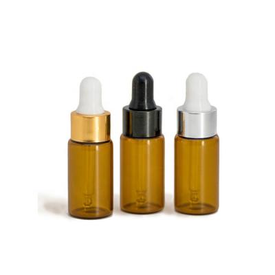 China Cheap Cosmetic Hot Sale Amber Glass Essential Oil Dropper Bottle 1ml 2ml 3ml 5ml 10ml In High Quality for sale