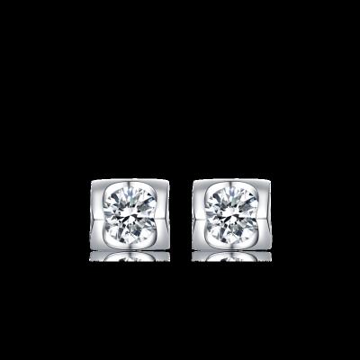 China Hiphop Moissanite 9K 10K Gold Round Earrings Jewelry Moissanite Stud Earring Diamond Custom Diamond Women Wedding Wedding Earrings for sale