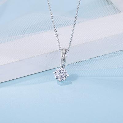 China CLASSIC 18K moissanite diamond necklace moissanite necklace 925 gold plated sterling silver for sale