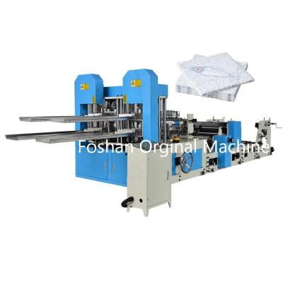 China Hotels Towel Napkin Paper 1/4 Quarter Fold Making Embossing Machine Print Lamination Production Line High Speed for sale