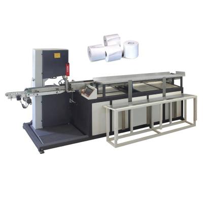 China Automatic Factory Toilet Paper Kitchen Paper Roll Tissue Band Saw Cut Slit Machine Cutter for sale