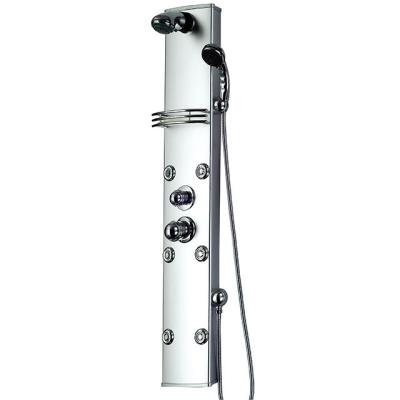 China Without Slide Bar Bathroom Aluminum Alloy Shower Column Shower Panel 4 Way Divert Shower Kit Sanitary Ware for sale