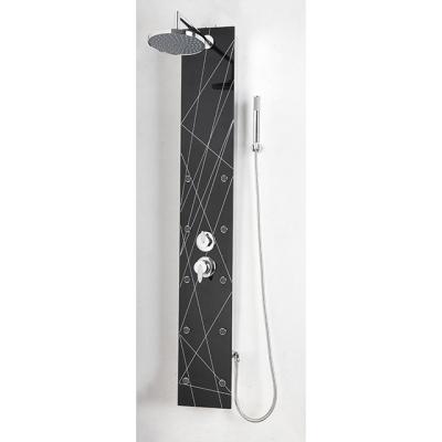 China Hot Selling Sliding Bar Bathroom Wall Mounted Shower Faucet Glass Material Shower Column Free for sale