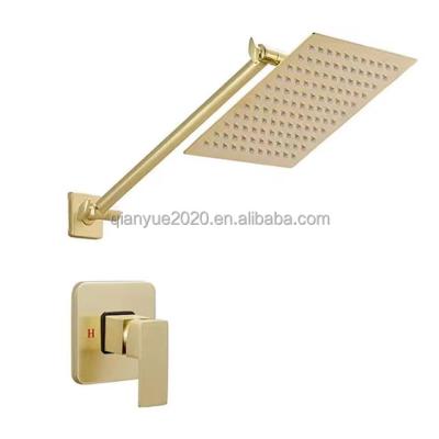 China Without Slide Bar Gold Shower Set For Bathroom Stainless Steel Shower Vending Accessories Brass Faucet Shower Top Kits for sale