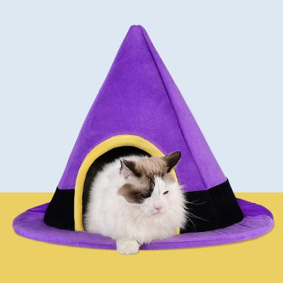 China Breathable Warm Winter Enclosed Halloween Dismountable And Washable Round Fully Enclosed Cat Sleeping Home Creative Cat Room for sale