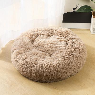 China Breathable Washable Soft Super Comfortable Faux Fur Sedative Machine Donut Cat and Dog Bed for sale